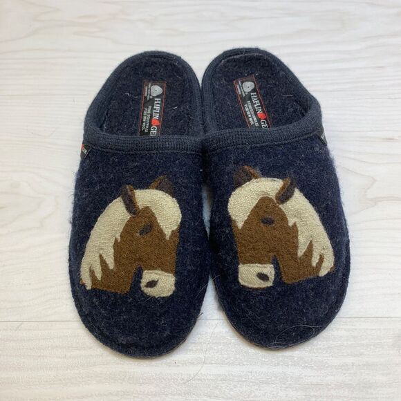 Haflinger Poni Pony Horse Wool Slippers Womens Size 39 / 8 - Picture 1 of 9